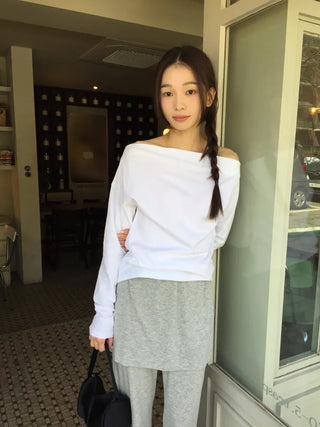 Slim Off-shoulder T-shirt