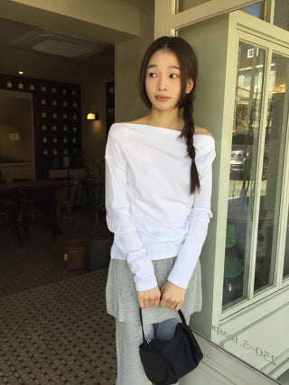 Slim Off-shoulder T-shirt
