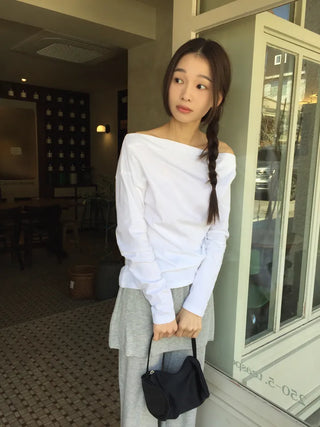 Slim Off-shoulder T-shirt