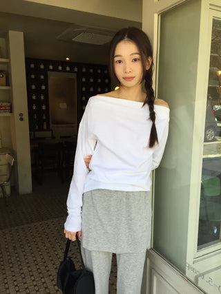 Slim Off-shoulder T-shirt