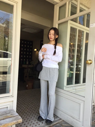Slim Off-shoulder T-shirt