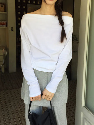Slim Off-shoulder T-shirt