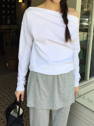 Slim Off-shoulder T-shirt