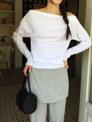 Slim Off-shoulder T-shirt