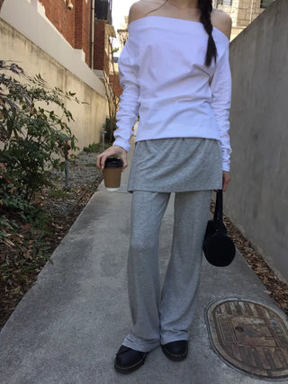 Slim Off-shoulder T-shirt