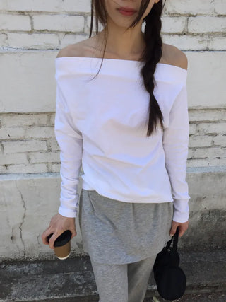 Slim Off-shoulder T-shirt