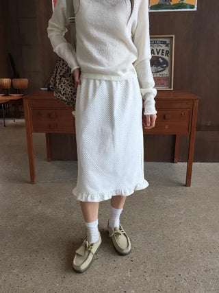 Girlfriend look polka dot frill skirt