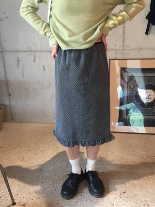Girlfriend look polka dot frill skirt