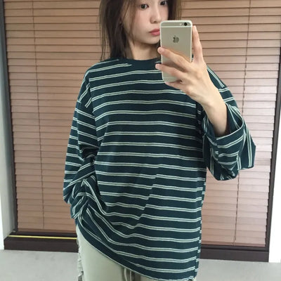 Natural Loose Fit Striped T-shirt