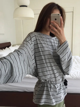 Natural Loose Fit Striped T-shirt
