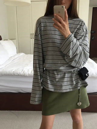 Natural Loose Fit Striped T-shirt