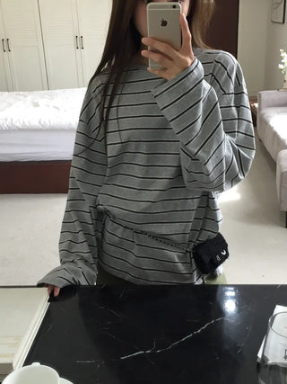 Natural Loose Fit Striped T-shirt