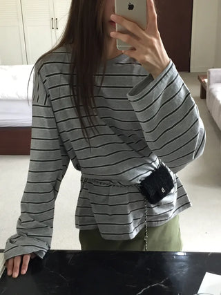Natural Loose Fit Striped T-shirt