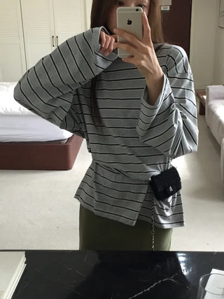 Natural Loose Fit Striped T-shirt