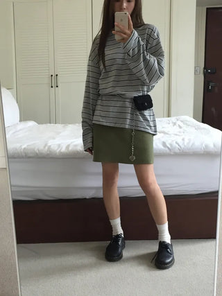 Natural Loose Fit Striped T-shirt