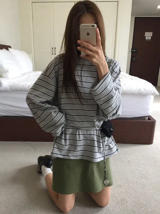 Natural Loose Fit Striped T-shirt