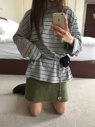 Natural Loose Fit Striped T-shirt