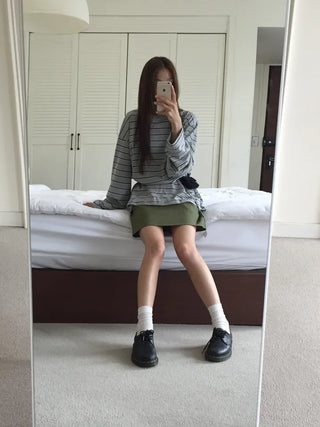 Natural Loose Fit Striped T-shirt