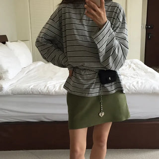 Natural Loose Fit Striped T-shirt