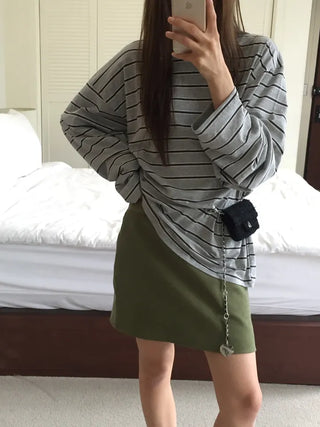 Natural Loose Fit Striped T-shirt