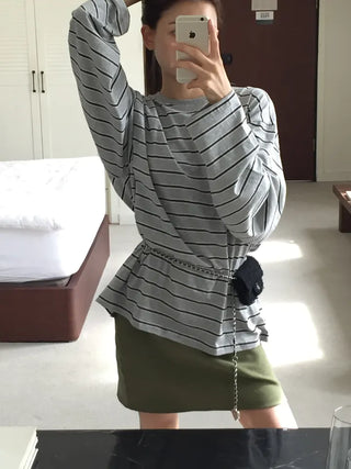Natural Loose Fit Striped T-shirt