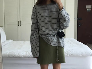 Natural Loose Fit Striped T-shirt