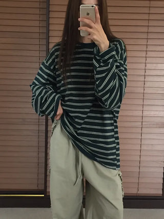 Natural Loose Fit Striped T-shirt