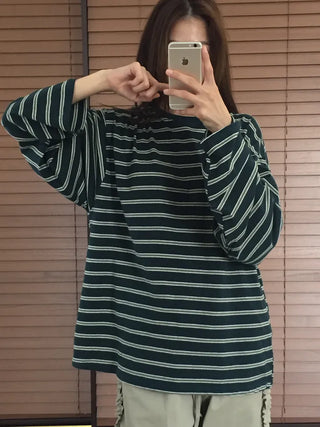 Natural Loose Fit Striped T-shirt