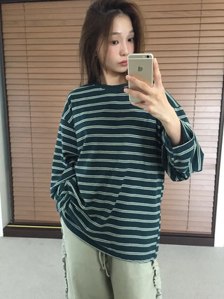 Natural Loose Fit Striped T-shirt