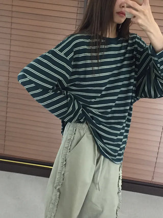 Natural Loose Fit Striped T-shirt