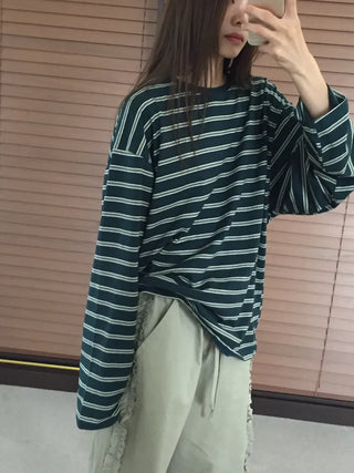Natural Loose Fit Striped T-shirt