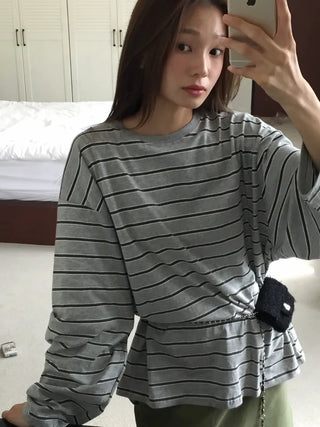 Natural Loose Fit Striped T-shirt