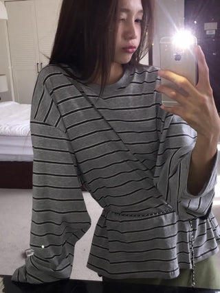 Natural Loose Fit Striped T-shirt