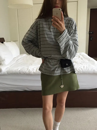 Natural Loose Fit Striped T-shirt