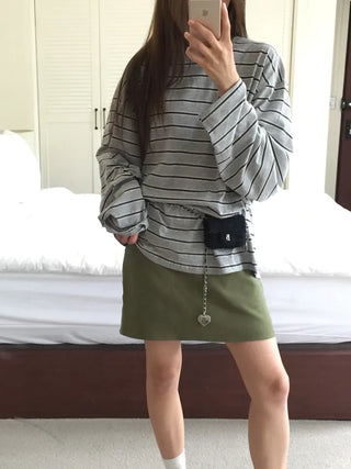Natural Loose Fit Striped T-shirt