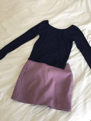 Sensual Small Dot Navy Long Sleeve Tee