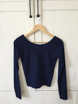 Sensual Small Dot Navy Long Sleeve Tee