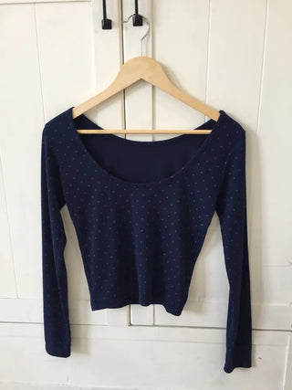 Sensual Small Dot Navy Long Sleeve Tee
