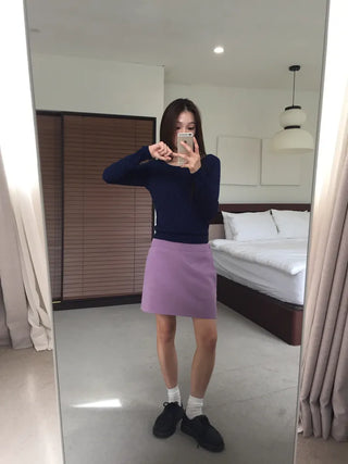 Sensual Small Dot Navy Long Sleeve Tee
