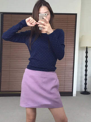 Sensual Small Dot Navy Long Sleeve Tee