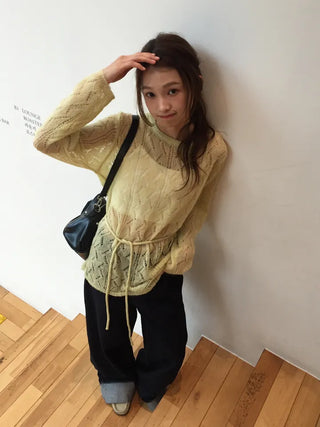 Salang Mood See-through Delicate Fit Knit Top