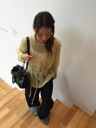 Salang Mood See-through Delicate Fit Knit Top