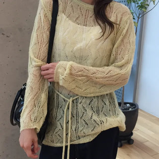 Salang Mood See-through Delicate Fit Knit Top