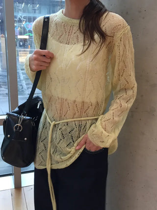 Salang Mood See-through Delicate Fit Knit Top