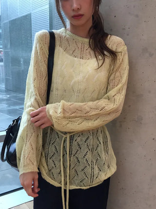 Salang Mood See-through Delicate Fit Knit Top
