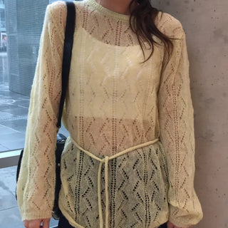 Salang Mood See-through Delicate Fit Knit Top