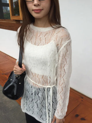 Salang Mood See-through Delicate Fit Knit Top