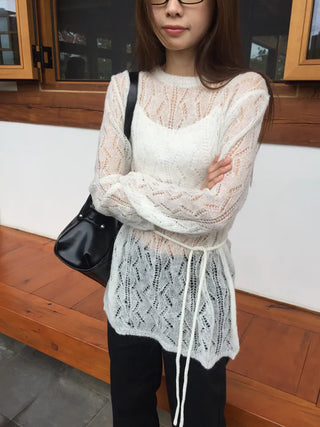 Salang Mood See-through Delicate Fit Knit Top
