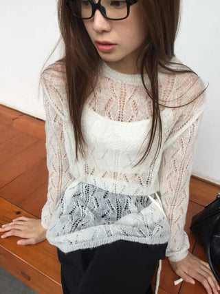 Salang Mood See-through Delicate Fit Knit Top