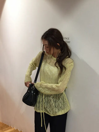 Salang Mood See-through Delicate Fit Knit Top